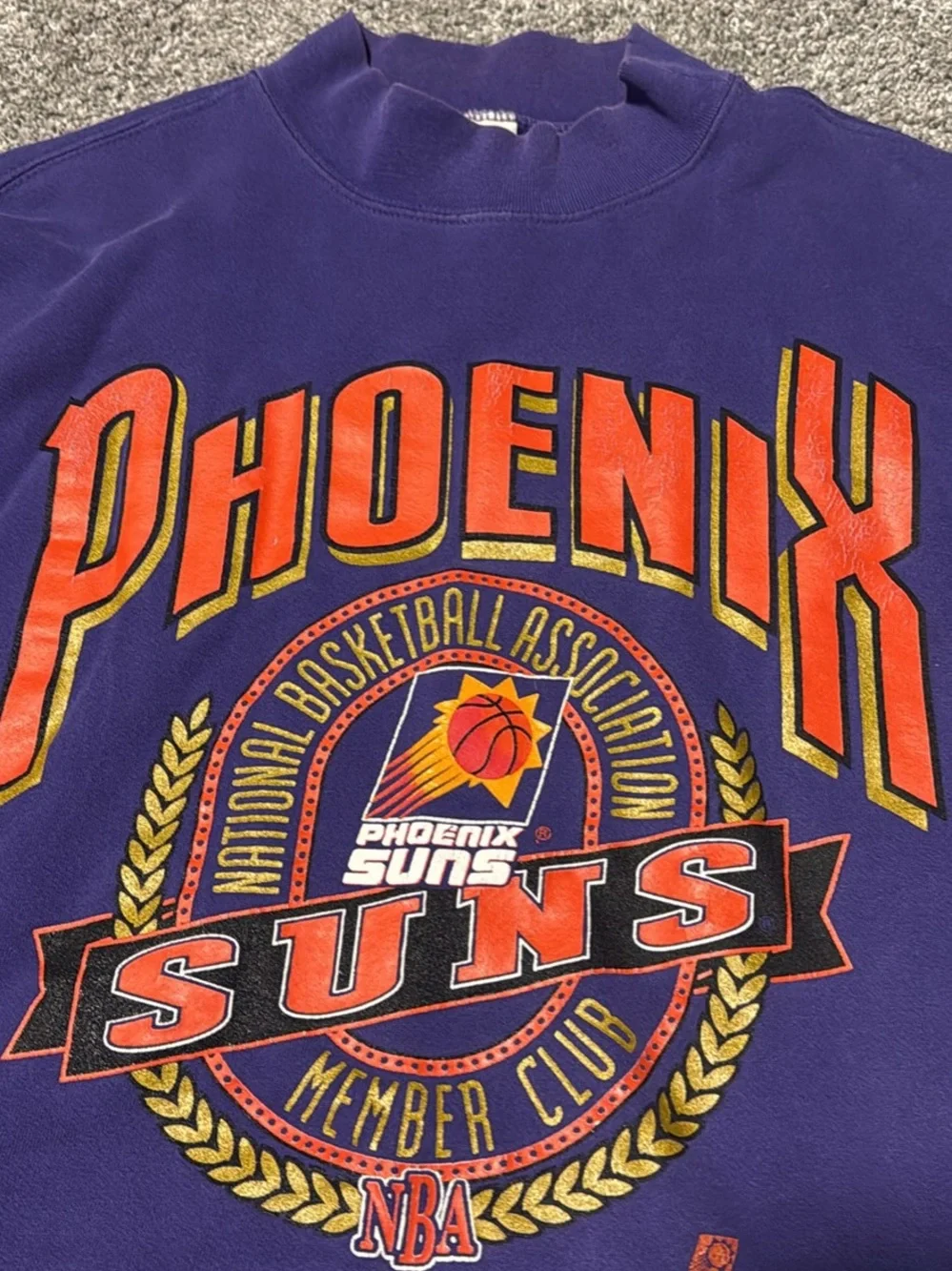 Phoenix Suns Purple Vintage Pullover Crewneck Sweater XL Nutmeg NBA